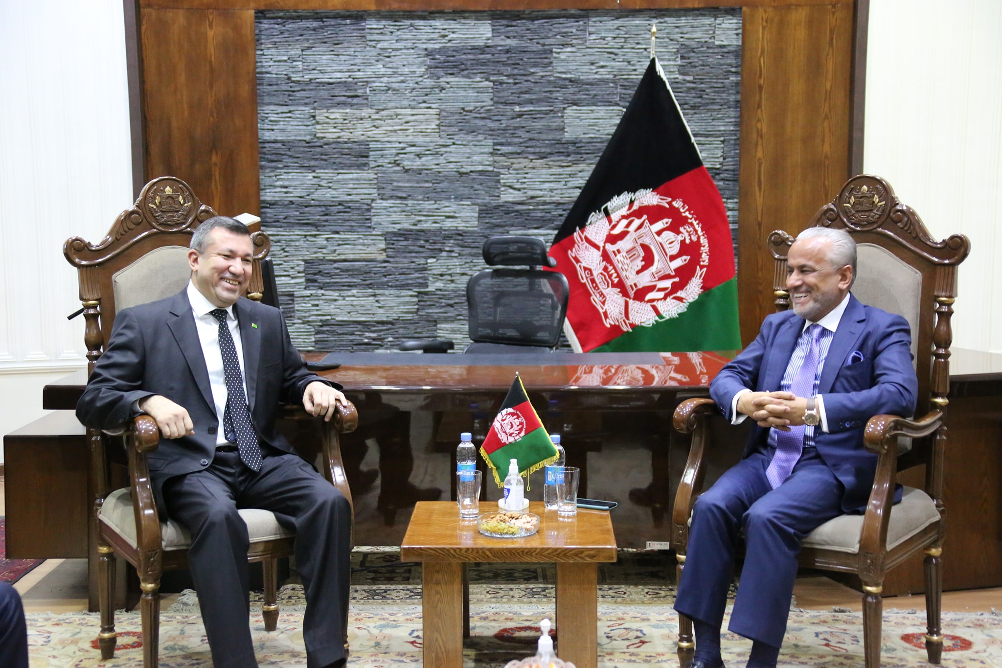 Honored Mr. Nisar Ahmad Faizi Ghoryani met with the Ambassador of Turkmenistan in his office.