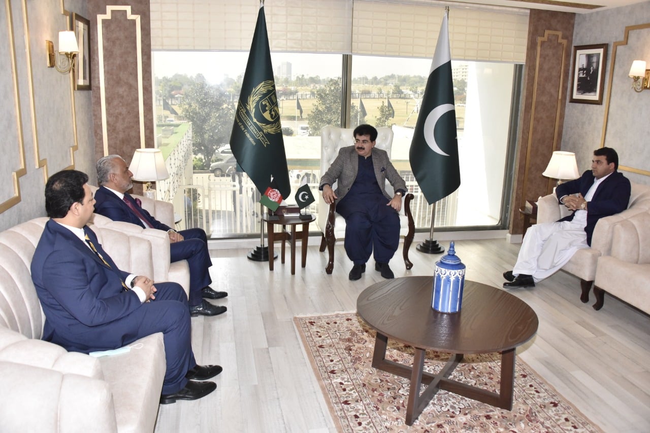 Meeting of the Acting Minister of Industry and Commerce of Afghanistan with the Chairman of the Senate of Pakistan