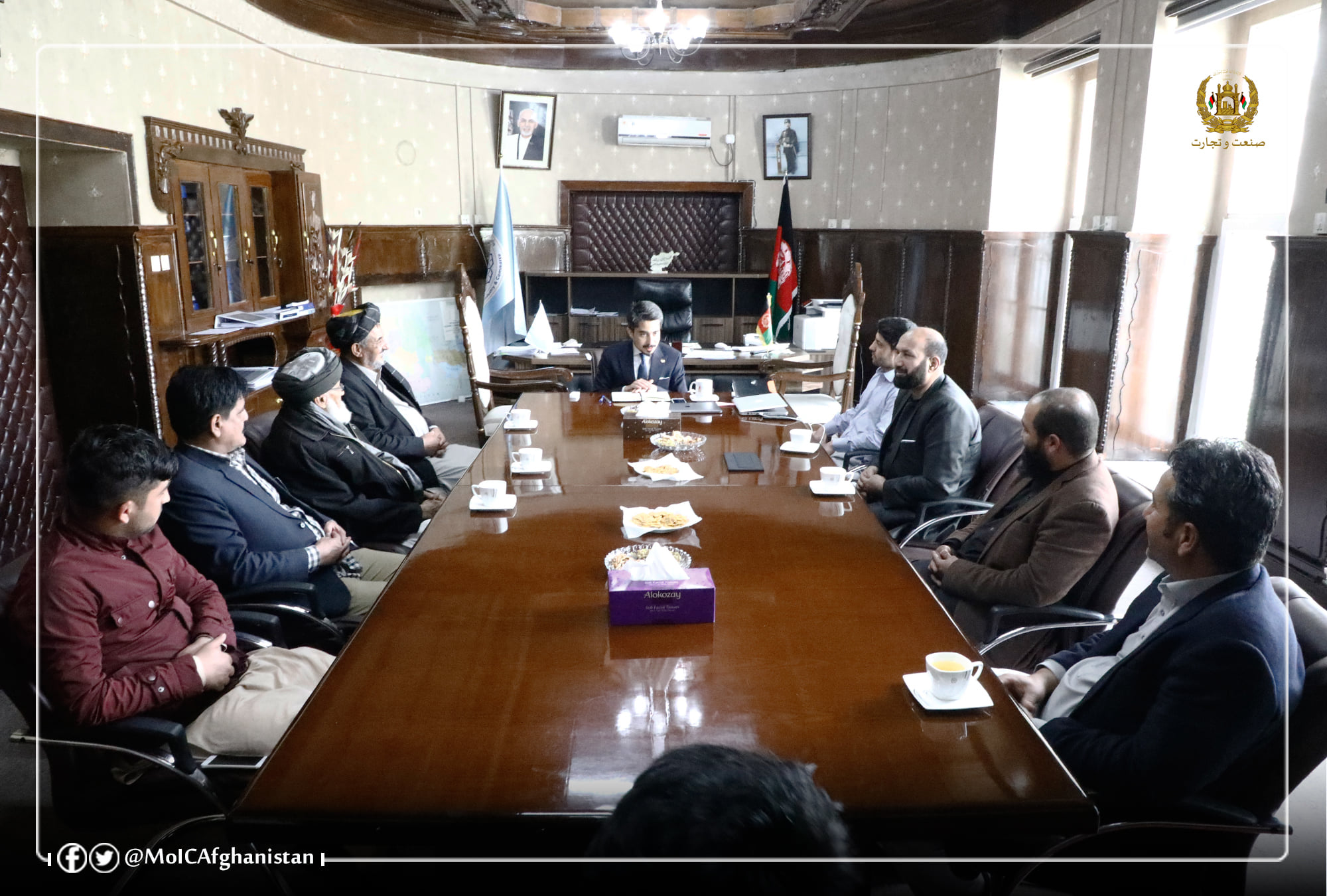 Deputy Minister of Industry and Commerce Meets with the leadership of the National Entrepreneurs High Advisory Board of Afghanistan