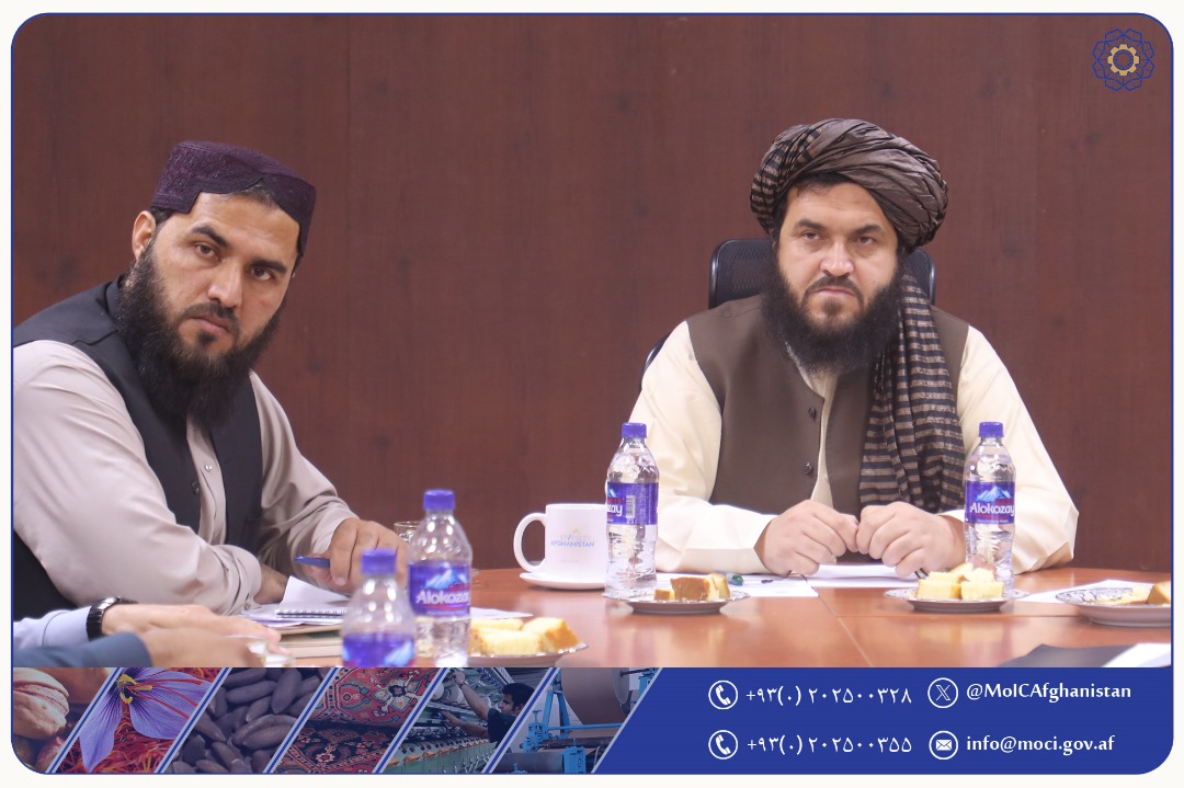 د صنعت او سوداګرۍ وزارت معین د کابل د سوداګرو او کسب ګرو اتحادیې له غړیو سره و کتل