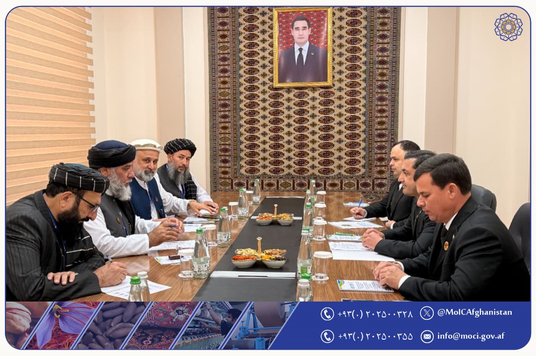 ملاقات وزیر صنعت و تجارت امارت اسلامی افغانستان با معاون رئیس کابینه وزرا و معاون رئیس‌جمهور ترکمنستان